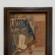 Picasso - Pipe, verre, bouteille de Vieux Marc (1914)